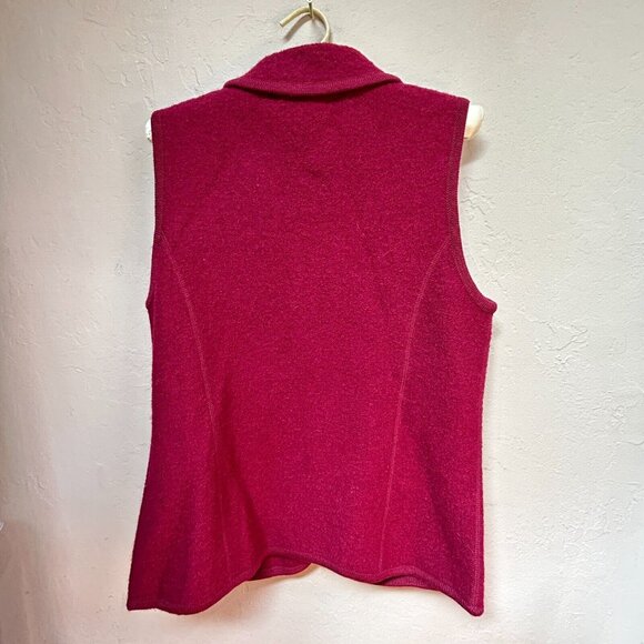 The TOG Shop Womens Small Full Zip Sweater Vest Wool Collared Red Lightweight - Picture 2 of 10